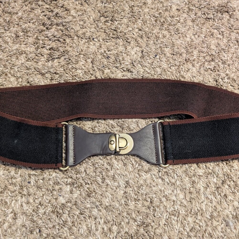 Brown / Black / Gold Elastic Belt by Target, Size Large, for Waist or Hips
